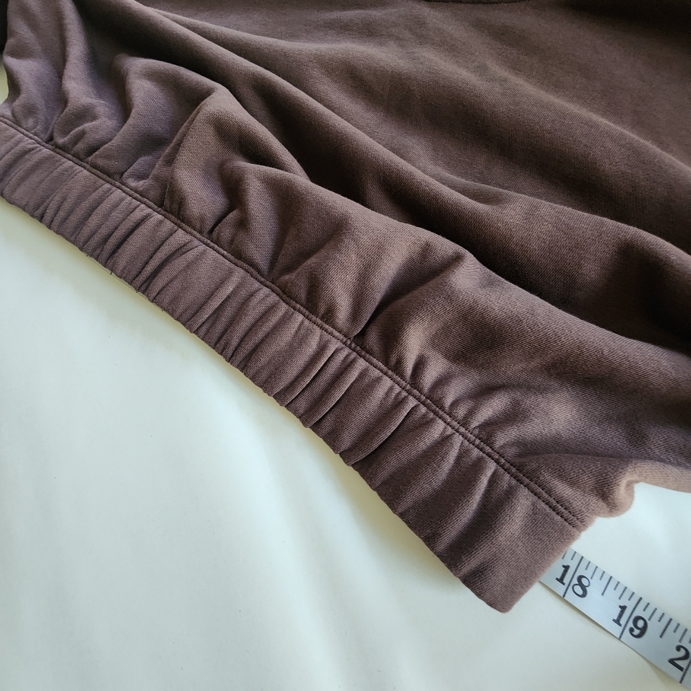 Naked Wardrobe French Terry Cropped Hoodie Chocolate Size 1X - Picture 10 of 10